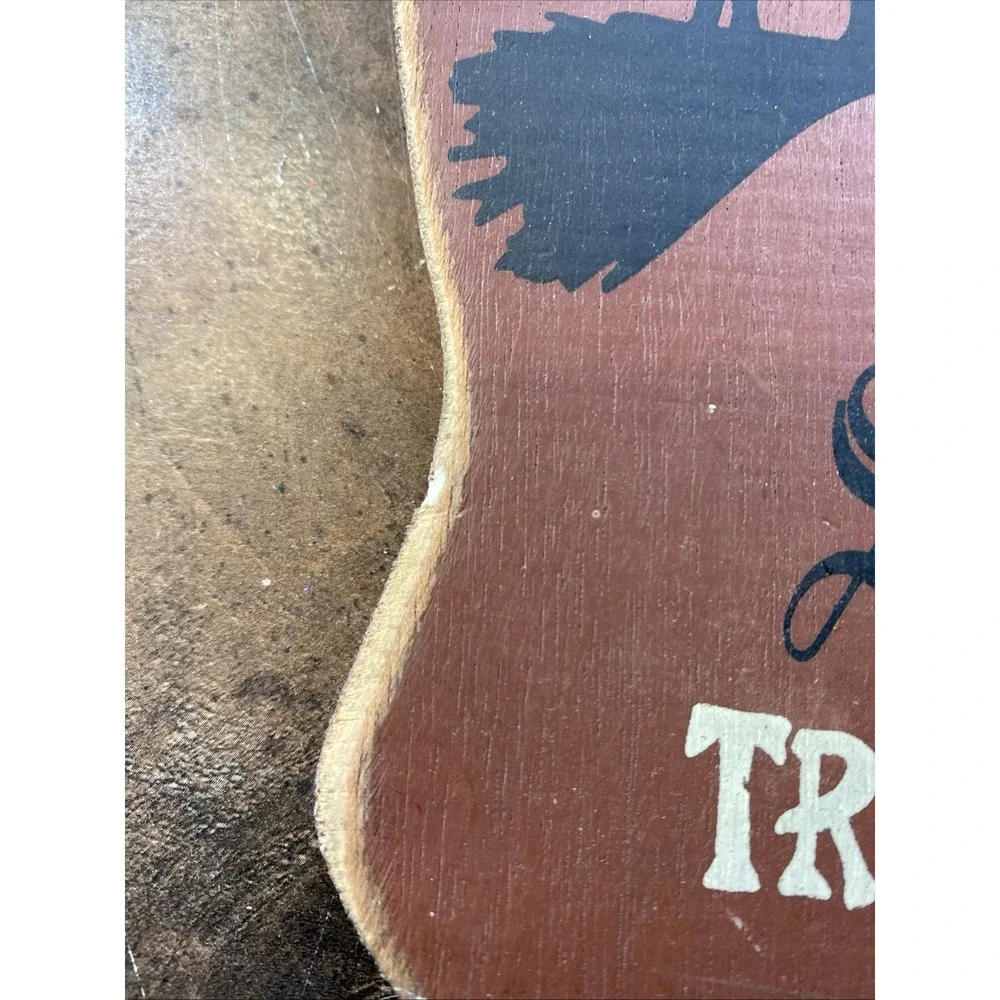 Sign Wall Decor Wood Halloween wicked witch tricks and treats bat Cat Moon‎